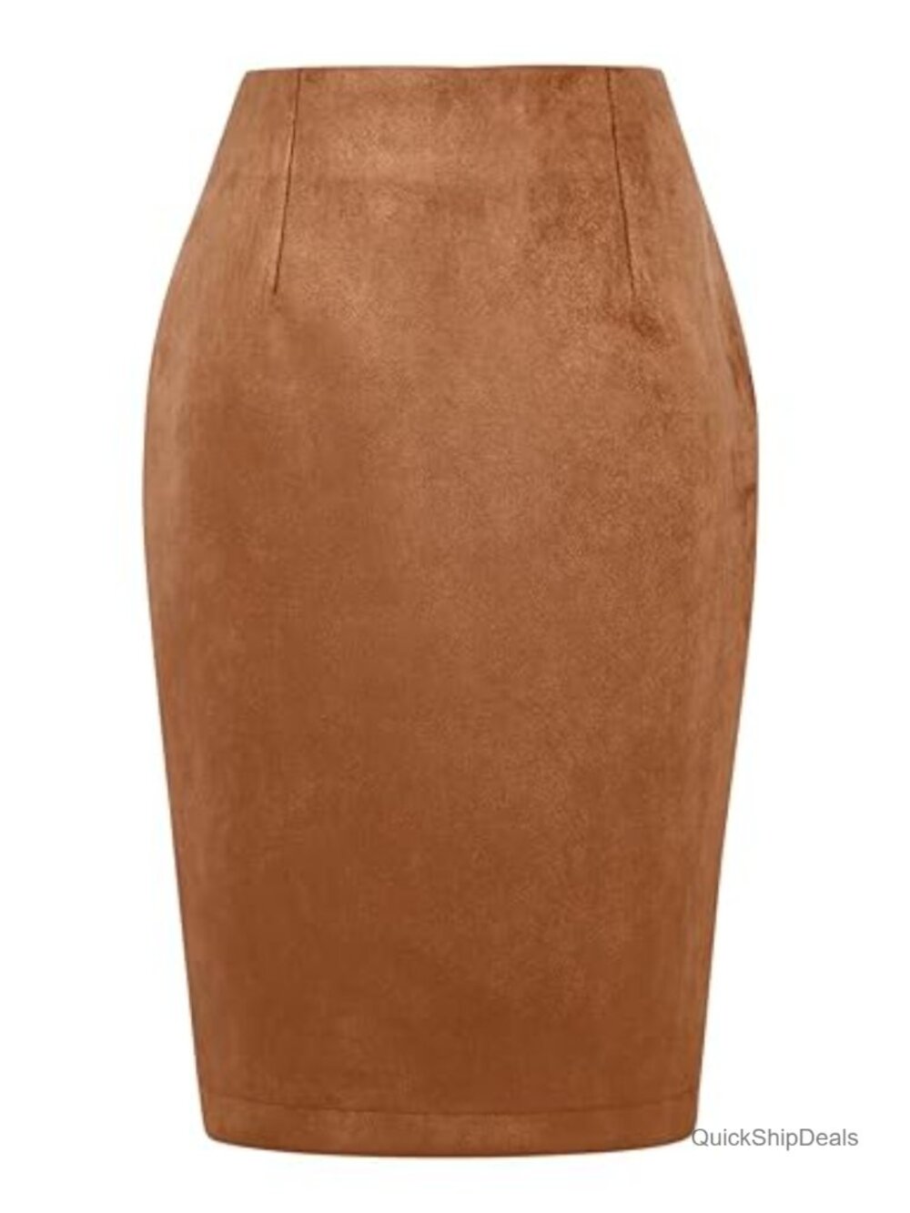 Women's Knee Length Pencil Skirt with Slit High Waist Business Casual